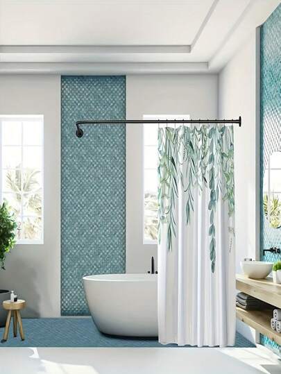 Barra de cortina de ducha en forma de L ajustable, diseño de esquina curva, barra de partición de ducha de baño, barra de cortina de baño, resistente al agua y al óxido
