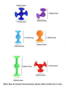 Random Color Suction Cup Toys Set, Including Building Blocks Suction Toys, Stress Relief Toys, Bathroom Toys, Children's Toys, Bath Toys, Parent-Child Interactive Games, Gifts For Boys And Girls, And A Soft Dart Set (Some Items Randomly Shipped) - Multicolor - View 2