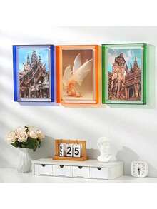 1个高清晰度亚克力悬浮相框 - 可放置于桌面或墙面展示,透明PMMA材质,多种尺寸简约透明相框,适用于家居、办公室、照片墙 - 秋季装饰、节日礼物、工作空间必备、完美展示照片、美观风格、圣诞节、感恩节、新年、冬季家居装饰 - 多色 - 查看 9