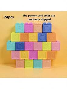 Baby Building Blocks, Toddler Stacking Toys, 8/16/24 Pcs Soft Educational Blocks - Numbers, Shapes, Colors, Animals - Push & Pull - Suitable For Infants, Toddlers Stacking Toys, Random Colors - Multicolor - View 14