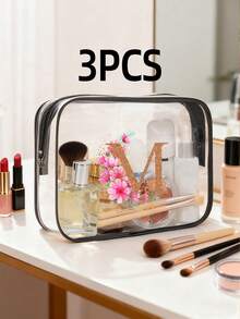 3件套 - 1个化妆包、洗漱包、收纳袋、化妆品收纳包、手提包、轻便旅行居家两用包、旅行必备品、珠宝收纳包、唇彩收纳包、指甲油收纳包、化妆品收纳包、发带和腕带 - 多色 - 查看 27