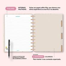 Iscool Smart Disc Notebook, 140 Sheets, Medium + Large + Floral Monogram, Letter K - Nude and Gold - View 5