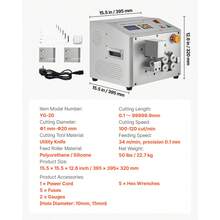 Automatischer Schrumpfschlauchschneider, Rohrschneidemaschine mit LCD-Display, 1–20 mm Schnittdurchmesser, 0,1–99999,9 mm Schnittlänge, für PVC-PE-Rohre, Silikonrohre, weiche Wasserrohre - 500 W - Übersicht 7
