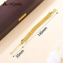 Dubai Fashion Elegant Gold Bracelet 21k Gold Plated Arabic Multi Layer Wrap Bracelets Italian Oman Women Bridal Wedding Party Jewelry - Elegant Bracelet - View 13