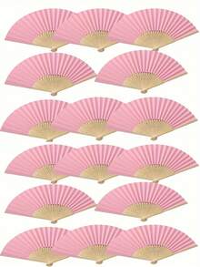 1pc Foldable Handheld Colorful Bamboo Paper Fan, Portable Lightweight Summer Cooling, Travel, Office, Beach, Wedding, Party, Dance, Holiday Gift For Adults Men Women,Travel - Multicolor - View 2
