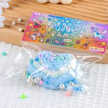 1个挤压奶酪猫咪慢回弹玩具,2026新款逼真食物减压挤压玩具,心形奶油卷挤压玩具,生日、节日及任何场合的完美礼物 - 彩色 - 查看 7