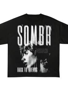 Sombr T-Shirt Sombr World Tour Music Fan Bootleg Tee T-Shirt Gift For Women And Man - 黑色 - 查看 1