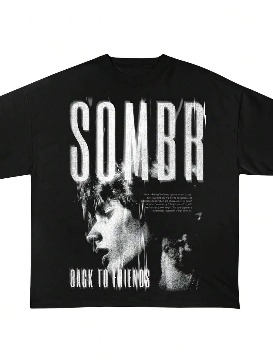 Sombr T-Shirt Sombr World Tour Music Fan Bootleg Tee T-Shirt Gift For Women And Man - 黑色 - 查看 1