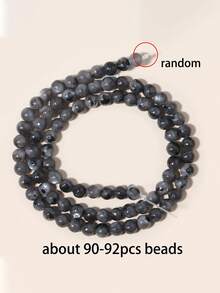 1 hebra de cuentas de piedras preciosas de labradorita negra natural con destellos para hacer joyas, cuentas sueltas de 4 6 8 10mm - Negro - Ver 11