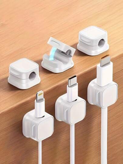 1/5 kẹp giữ cáp từ tính có thể điều chỉnh, chống trượt, dùng cho bàn làm việc, xe hơi, nhà, dễ lắp đặt.