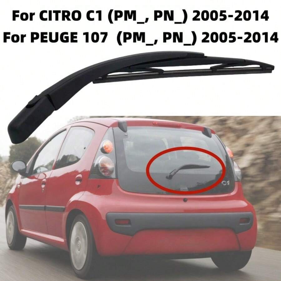Dành cho xe CITROEN C1/PEUGEOT 107 (PM_, PN_) đời 2005-2014, cần gạt và lưỡi gạt nước kính chắn gió phía sau. - 1 bộ - Xem 1