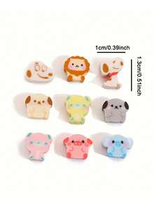 1个/10个/30个创意卡通狗、猪、象图案橡皮擦。耐用材质，适用于学校、教师、办公室使用，节日礼物，课堂奖励，小型皮革擦拭布，办公用品，返校用品。 - 多色 - 查看 2