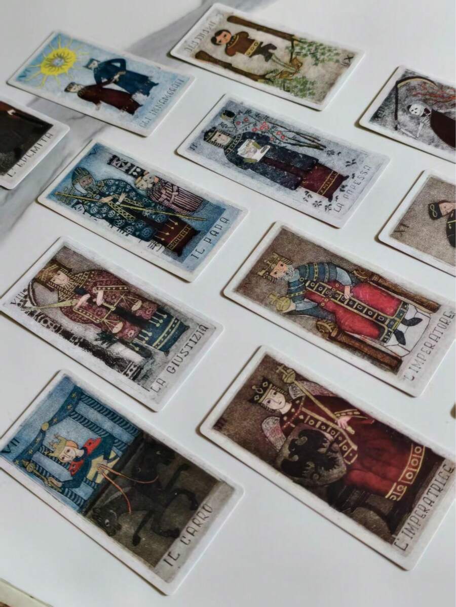 Escolha de Iniciante Cartas de Tarô Italianas Meneghello, Novo Jogo de Cartas de Adivinhação de Alta Qualidade com 78 Cartas para Adivinhação, Leitura de Fortuna, Aprendizado Inicial, Lazer e Entretenimento, Reunião com Amigos, Presentes, Temporada de Casamentos, Festival de Música - Damasco - Visão 1
