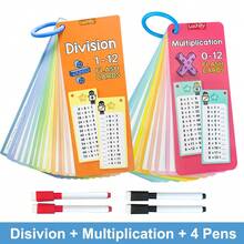 Lachilly (15 CARDS) 0-12 Math Flashcards Multiplication & Division Reusable Double Sided Math Cards Self Check Table Montessori Educational Learning Toys For Kids Mathematics Operations Thought Training Cards - Multicolor - View 14