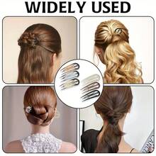 3 pièces Pinces à cheveux françaises - Pinces à cheveux en fibre d'acétate rétro en forme de U, convenant aux cheveux fins et épais, design de préhension douce, facile à créer des chignons, des queues de cheval, convenant aux femmes de 14 ans et plus, accessoire capillaire quotidien, cadeau de remise des diplômes, cadeau de la fête des mères - Multicolore - Voir 8