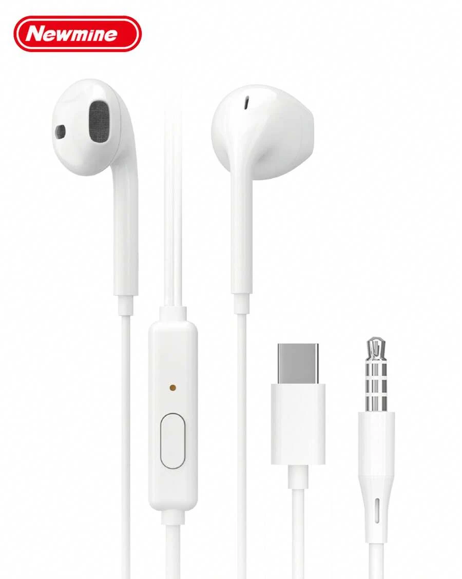 Tai nghe nhét tai có dây với điều khiển tích hợp Type-C/3.5mm, thiết kế bán nhét tai tiện dụng, vừa vặn thoải mái, âm thanh stereo nguyên bản, tương thích với các thiết bị VIVO và PC. - Xem 1