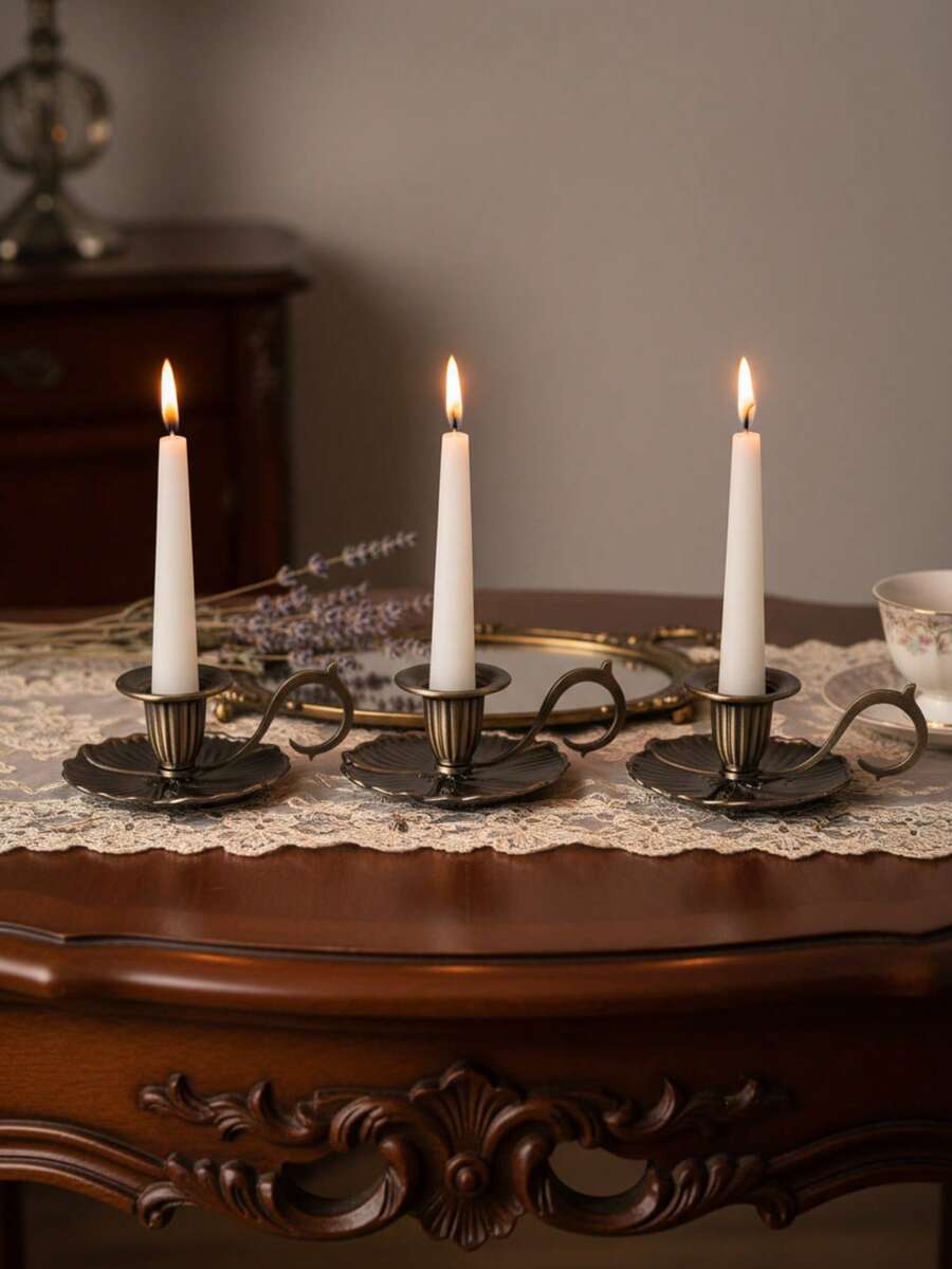 Petal Iron Candle Holder/Candle Stand, Nordic Retro Romantic Candle Holder/Stand, Suitable For Wedding, Home Decor, Holiday Party Decor, Home Holiday Decor, Proposal, Aromatherapy Relaxation, Restaurant And Cafe Decor
