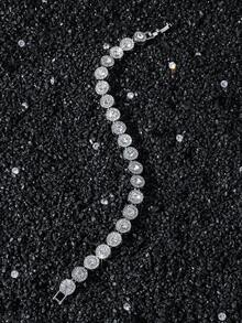 1 Set Women's 8mm Round Diamond Splice Chain Necklace And Bracelet, Fashion Jewelry Gift - Style a - View 4