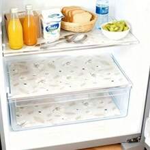 Alfombrilla impermeable para refrigerador de 1/4/8 pulgadas, a prueba de humedad y antideslizante, lavable y reutilizable. Hecha de material EVA con un novedoso patrón de limón, adecuada para la decoración del refrigerador y la cocina. - A - Ver 4