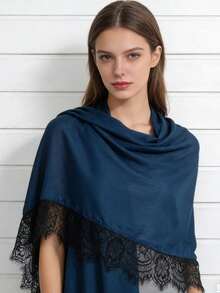 1 chiếc khăn choàng bằng vải rayon muslin ren màu đen huyền, khăn choàng voan mỏng nhẹ phong cách boho, khăn trùm đầu thời trang phù hợp để sử dụng hàng ngày trong mọi mùa. - Nhiều màu - Xem 5