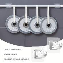 2/4/8pcs Self-Adhesive Curtain Rod Brackets - No Drilling Required, Wall Mounted, Suitable For Bathroom And Home Use - Includes Towel Hooks - A - View 6