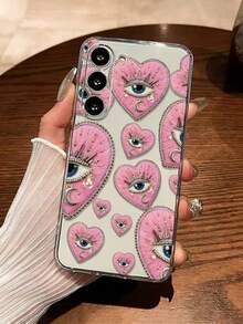 1个加厚透明心形眼睛彩绘防摔保护手机壳，兼容 17pro/17Air、Galaxy A07/A17。 - 彩色 - 查看 1