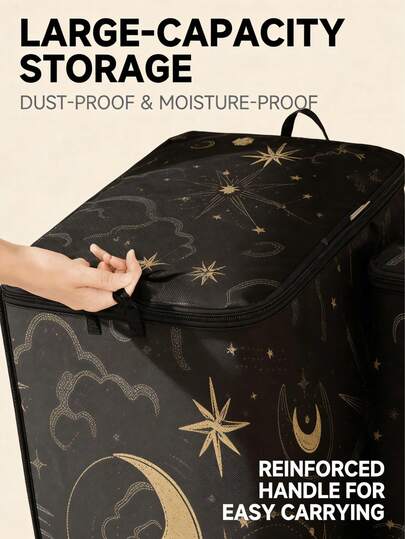 New Material Thick & Large Capacity Storage Bag, Dustproof & Moisture-Proof, Suitable For Storing Quilts And Cotton Clothes. With Transparent Window Design For Easy Viewing And Placement, Comes With Handle For Convenient Carrying