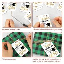 50pcs Graduation Theme Gift Tags With Hemp Rope - Class Of 2026 Graduation Season Hanging Labels For Presents, Gift Wrapping & Party Decoration, Congrats Grad Paper Party Favor Tags - Multicolor - View 8