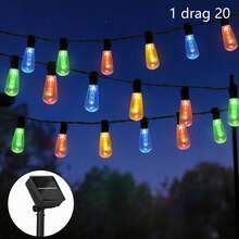 1 Pc 20/10 Bulb Fairy Outdoor String Lights, Waterproof Lamps, Vintage Bulb String - Solar-Powered LED Light String, Outdoor Decoration Lighting, 8 Modes, Suitable For Fences, Courtyards, Gardens, Dances, Weddings, Parties, Camping, Christmas Trees - String Lights - View 12
