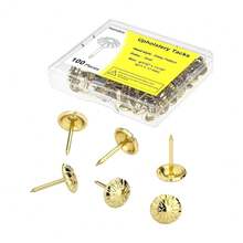 Upholstery Tacks For Decorative, Furniture Tacks Nails For Upholstery Decorative, 7/16 Inch Upholstery Nails For Furniture DIY Decorative, Daisy Upholstery Tacks Gold,100PCS - 金子 - 查看 6