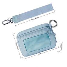 Women's Compact Card Holder Wallet, Outdoor Portable New Style Small Zipper Coin Purse - Baby Blue - View 3