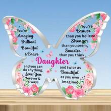 【2D平面】亚克力蝴蝶造型牌匾，灵感来自她的父母，女儿送的礼物，适合作为圣诞节、毕业典礼、生日纪念礼物 - 1PC - 查看 7