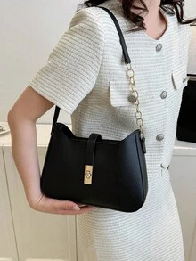 Bolsa de Ombro Minimalista de Moda Feminina, Adequada para Uso Diário, Viagens, Compras - Multicolorido - Visão 2