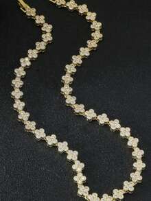 1pc Women's Brass Floral Luxury Jewelry Set, Necklace Jewelry Gift - Flower Necklace - View 12