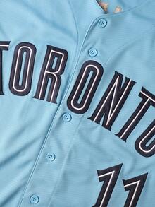 Men's Bichette 11 Toronto Baseball Jersey, Powder Blue Navy White Athletic Short Sleeve Shirt For Game Day & Daily Wear - Màu xanh nhạt - Xem 8