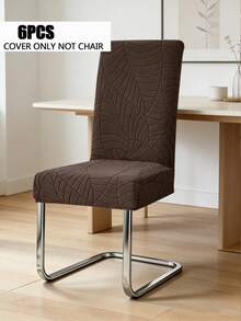 4/6pcs Chair Cover Stretch Brushed Jacquard Medium-Back Chair Set Home & Hotel Conference Chair Covers - Multicolor - View 20