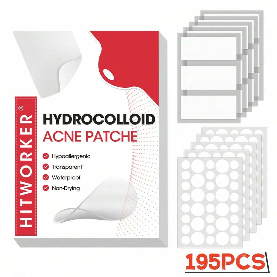 Large Hydrogel Acne Patch, 195 Pieces/Box Deep Cleaning Acne Patch, Alcohol Free, Non Irritating, Effective Coverage Of Acne Scars, Essential For Skin Care For Men And Women - Multicolor - View 1