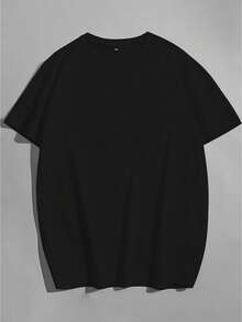 [3pcs]Men's Solid Color T-Shirt Casual Loose Round Neck Short Sleeve Plus Size Top, This Style Runs Large, Size Details Are In The Main Image, Please Check The Size Before Ordering To Avoid Fit Issues - Multicolor - View 4