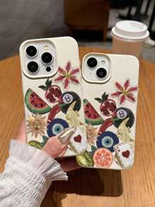 Evil Eye 1pc TPU Soft Case With Watermelon, Fish, Sun Graphic, Suitable For IPhone 17/17 Pro Max/Air/17 Pro/16e/16 Pro Max/16/15/12 Pro Max/13/13 Pro Max/14/15/17/16 Pro/11 Pro Max/12, Personalized Fashionable Protective Cover, Unisex Design - Multicolor - View 1