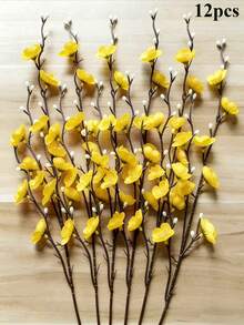 14/12/6支仿真白梅花，逼真桃花，适用于婚礼装饰、房间装饰、家居装饰、卧室、办公室、酒店、花园、派对、客厅、情人节、送给妈妈的礼物 - 彩色 - 查看 21