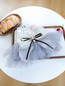 1件宠物服装，可爱浪漫蕾丝皇冠婚纱礼服，适合小型犬和猫 - 彩色 - 查看 14