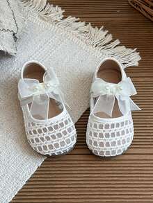 2026 New Breathable Mesh Bowknot Fashion Comfortable Princess Shoes For Girls, Non-Slip Soft Bottom Children Sandals - White - View 4