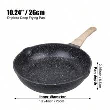 1 pieza Sartén antiadherente de fondo plano, apta para todo tipo de cocinas, disponible en negro/blanco, utensilios de cocina esenciales, sartén de fondo plano de aluminio fácil de limpiar - Ver 13