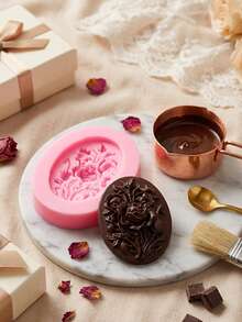 1pc Mini 3D Peony Flower Silicone Mold, Chocolate Candy Mold, Suitable For DIY Cake Decor, Pudding, Jelly, Ice Cube - Multicolor - View 5
