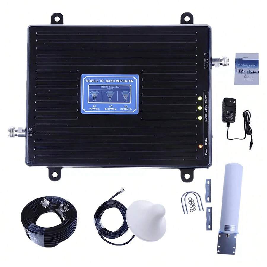 Amplificador de señal de teléfono móvil para el hogar con 900/1800/2100 MHz mejorado, amplificador de tres frecuencias para GSM DCS 2G/3G/4G y banda 1/3/8 - 1PC - Ver 1