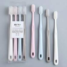 4 peças/3 peças/2 peças Escovas de Dente Adulto em Cores Pastel, Cerdas Macias, Pacote Familiar, Cabeça Larga, Minimalista e Elegante - Multicolorido - Visão 8