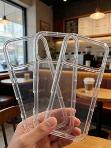 3pcs Transparent Shock-Proof TPU Phone Cases Suitable For IPhone 16 Pro Max, 11/12/13/14 Plus, XR/7/8 Plus, 15 Pro Max/17/17 Air/17 Pro Max, Anti-Fall Protective Cover - Clear - View 32