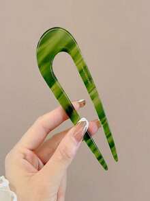 1/4个优雅U型发夹，几何设计发饰，适合女孩佩戴 - 彩色 - 查看 12