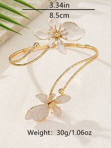 2 Stücke Boho-Stil weißer Blumen Fußkettchen für Frauen, goldfarbener floraler Wickel-Knöchelschmuck, verstellbar für Sommer Strand Urlaub Fußschmuck, elegantes Braut Hochzeit Statement Armreif Accessoire - Verschiedenfarbig - Übersicht 9