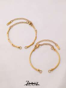 1件不锈钢竹节半手镯 DIY手镯首饰制作材料 手镯底座 手镯手工材料 配件 零件 - 1件#手鐲 - 查看 6